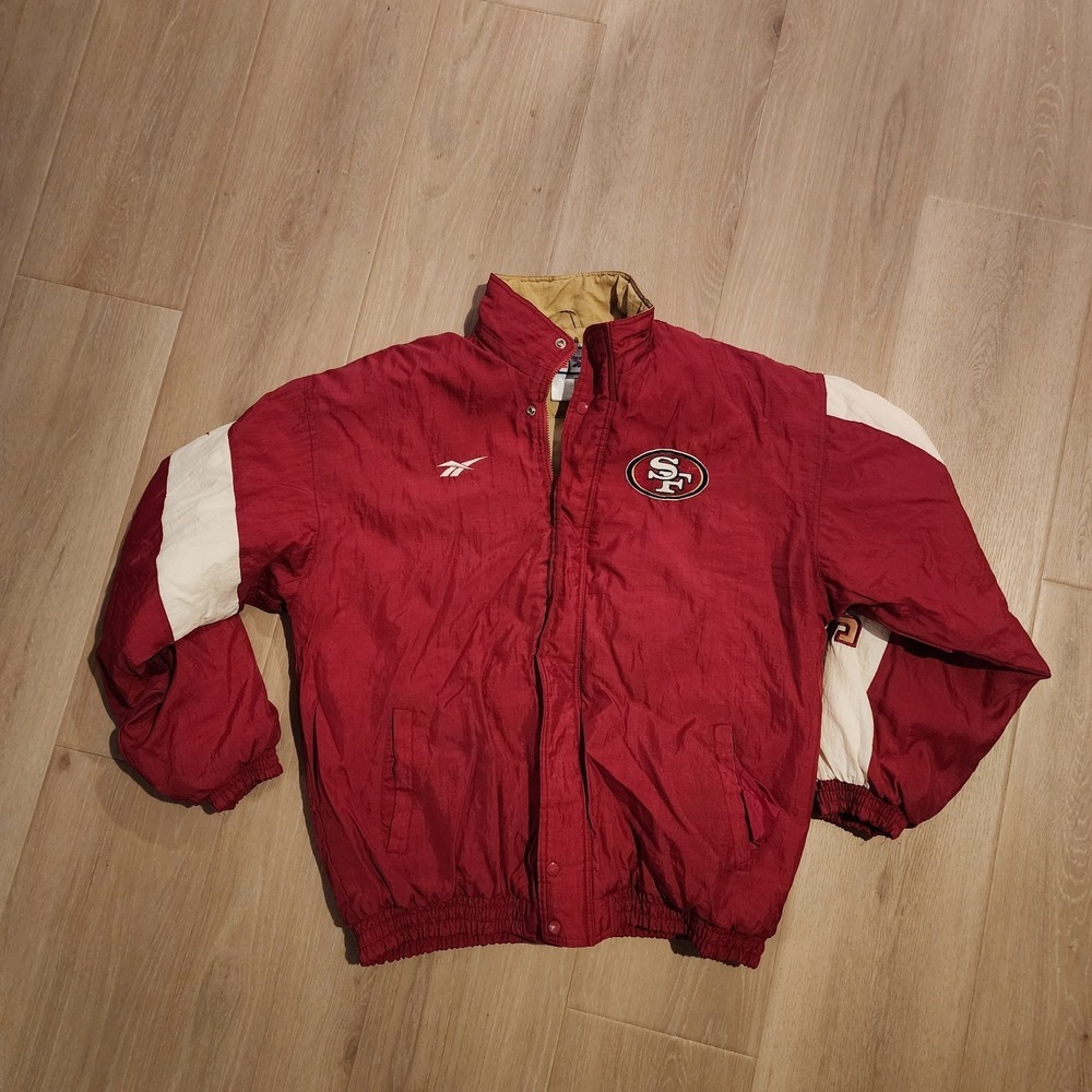 Vintage 90s Reebok 49ers Jacket Mens XL NFL Pro Line Quilt Lined Full Zip